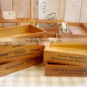 Rustic vintage industry wood sundries storage box