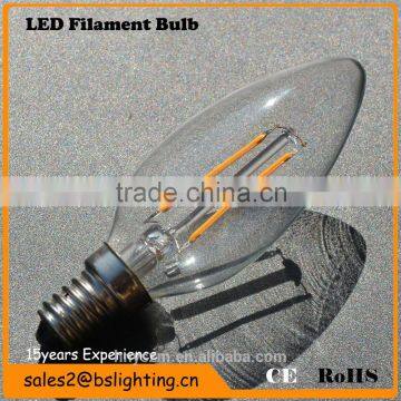 Highest efficiency dimmable 3w C35 led filmanet candle lamp