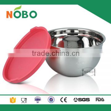 Stainless steel mixing bowl with lid