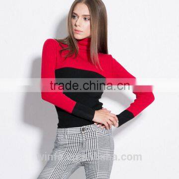 fashion design high end long knitted ladies sweater