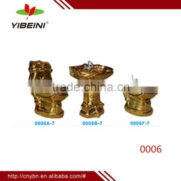 Luxury sanitary ware decorated color bathroom set two piece toilet