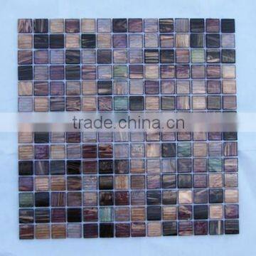 cheap price of brown hot melt glass mosaic tile .