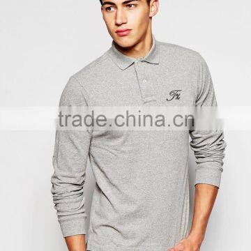 Slim Fit Long Sleeve Cotton Polo Shirt Fabric China Factory Embroidery Logo Polo Shirts Wholesale China