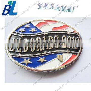 Soft enamel oval shape custom name belt buckles