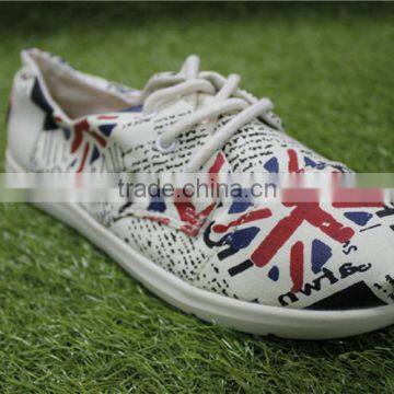 The national flag design Lazy laces up canvas shoes