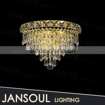 vintage golden cone shape crystal chandelier decorative led wall lamp crystal wall lighting fixture for showroom