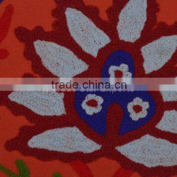 Suzani Embroidered Cushion Cover Boho Throw Indian Pom Pom Pillow Cases 16x16 photo-4
