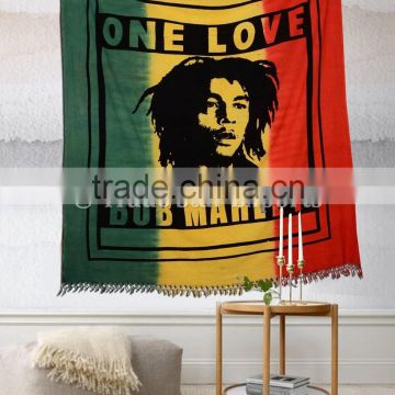 Bob Marley Hippie Tapesries Queen Indian Cotton Bedspread Wholesale Printed Wall Hanging Boho Picnic Throw Beach Blanket