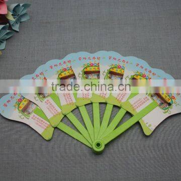 custom colorful polypropylene PP plastic foldable fan folding hand fan for advertisement promotion
