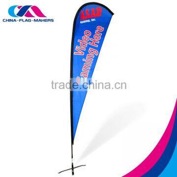 any design outdoor flat teardrop wind flag banner