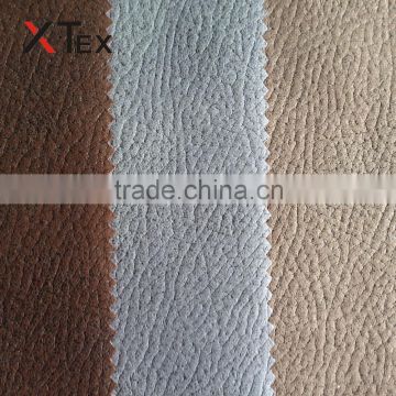 latest 100% polyester three-layered adhesive bronzed embossed synthetic faux leather suede fabrics for sofa furniture upholstery