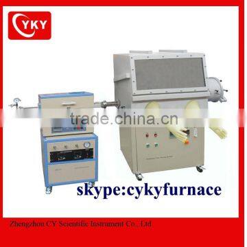 Vacuum Glovebox with Humidity Purification Syste and 1200oC Tube Furnace and Gas Mixer -OTF-1200X-80-VGB5