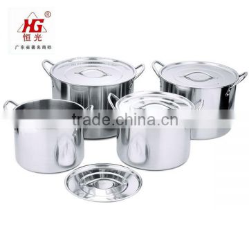 tall stainless steel stock pot with steel lid