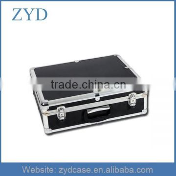 Black aluminum plywood metal car tools box with carrying handle, 44 x 37.5 x 19cm