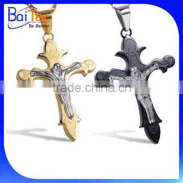 Wholesale Fashion Hip Hop Stainless Steel Jesus Cross Pendant For Sale