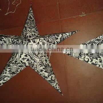 white batik embroidery paper stars