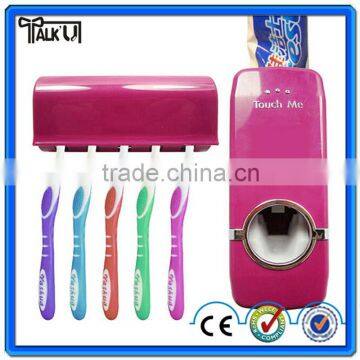 Touch me automatic hand free squeeze out toothpaste dispenser for bathroom accessories, children toothbrush holder set