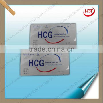 Three-side sealed lamianted foil packaging pouch for HCG testing