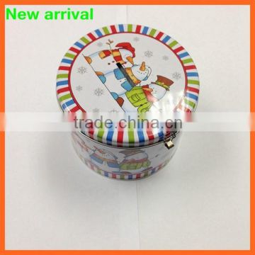 Round tin money box