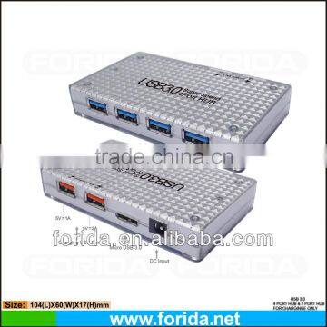 Duble function Housing LED light USB 3.0 Advance Charging HUB 6 port