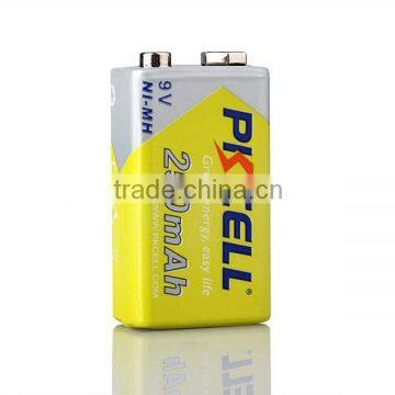 PKCELL best seling of Ni-Mh 9V 250mAh rechargeable battery on alibaba