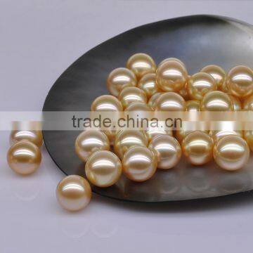Saltwater 5--7mm Deep Golden Broome South Sea Loose Pearls photo-4