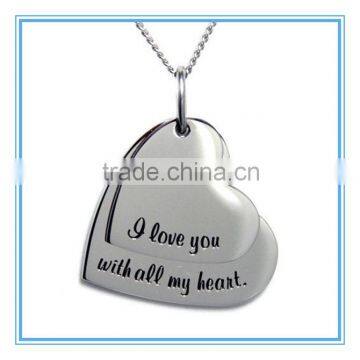 I Love You With All My Heart Necklace Stainless Steel Heart Pendant, Gifts For Girlfriend                        
                                                Quality Choice