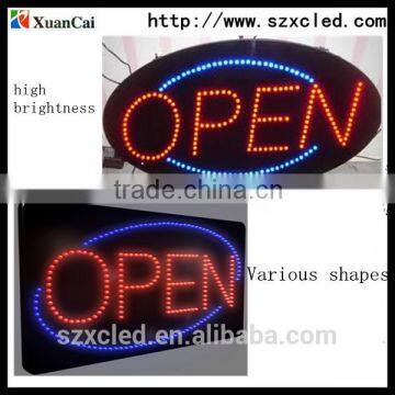 rectangle illuminated SPA led moving acrylic open sign board programmable function support multiple language open led sign