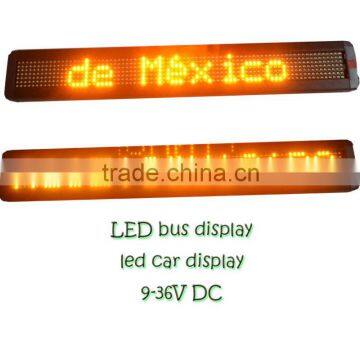 LED moving sign 7*80 P7.62 semi-outdoor yellow LED bus dispaly sign LED car display sign