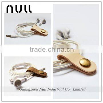 Genuine vegetable tanning leather accessories earphone storage holders