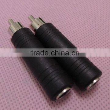 Audio system black RCA male to 6.5 female connector adapter