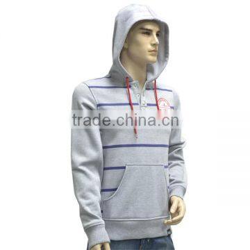 New Heather Grey Fleece Kangaroo Pocket Long Sleeves Men's Pullover Hoodie Sweatshirt photo-3