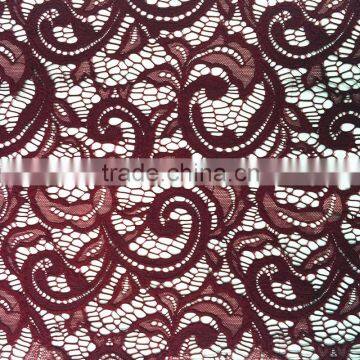 elegant geometric hollow out nylon stretch lace fabric factory sale