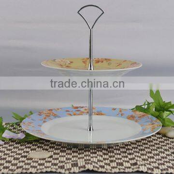 China factory cheap wholesale porcelain 2/3 tier cake stands