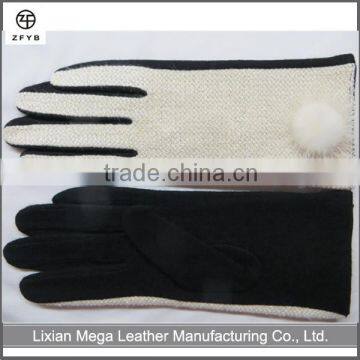 2016 wholesale ladies fashion dress winter fur wool gloves