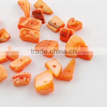 Orange Colored Freshwater Shell Scraps(BSHE-S007-1)