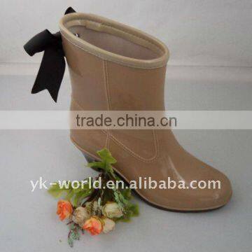 High heel PVC Rain boots for ladies