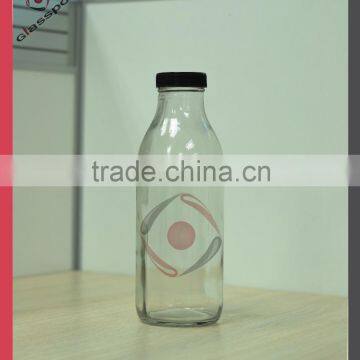 16oz apple juice glass bottle, empty glass bottle for red tea with plastic cap
