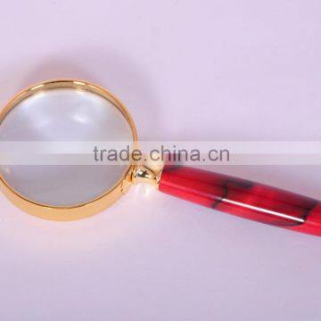 Eco-friendly high quality metal frame jewelry magnifier with natural jade handle