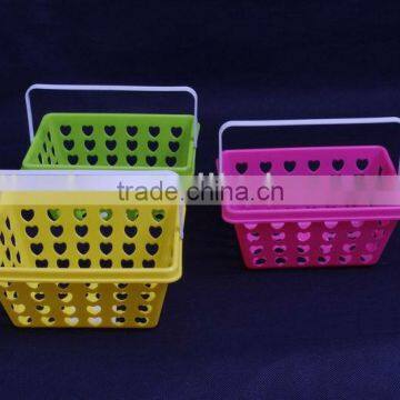 Plastic storage basket/basket/Handle basket/Mini baskets/Sundries Basket/oblong basket/small basket/kid basket/Single handle