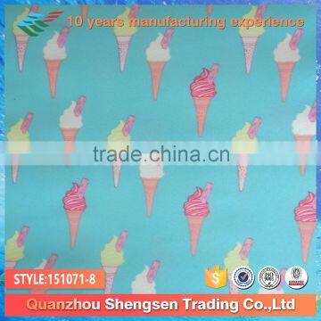 hotsell fashional polyester spandex print cartoon icecream swimsuit fabric