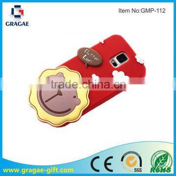 2014 Fashion cartoon silicone mobile phone case with butter lion for Samsung