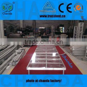 transparent glass stage acrylic stage