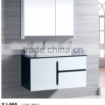 Professional pvc material white and black color waterproof bathroom vanity