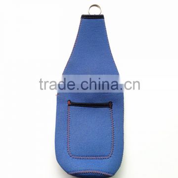 Neoprene Denim Cooler Beer Bottle Holder With Zipper