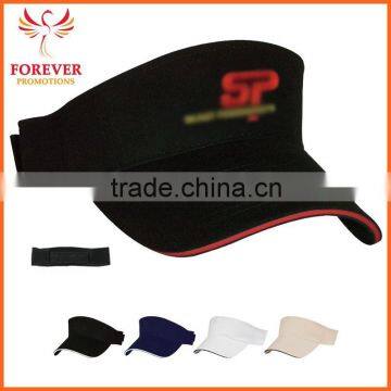 Custom Cotton White Sun Visor With Sweatband