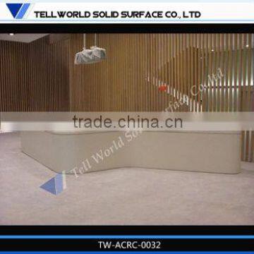 2013 morden design artificial marble curved hotel reception counter furniture, Modern furniture