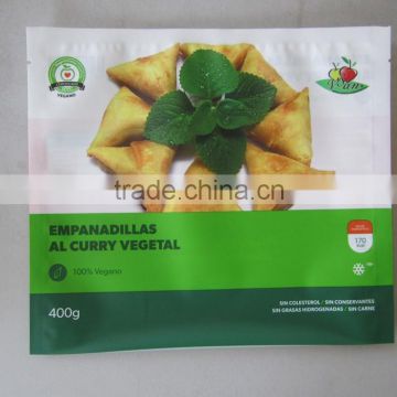 Spain snack frozen samosas packaging bag