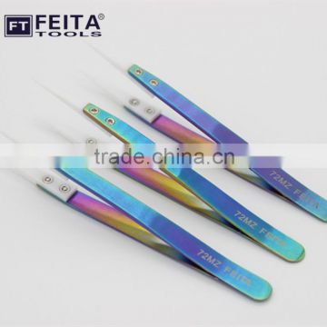 Colorful 72MZ Heat Resistant Ceramic White Tips Brucelles Tweezers for Computer Repair Tools