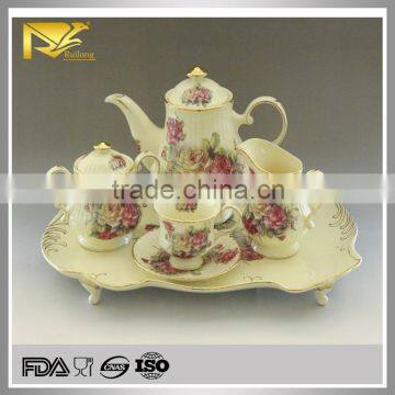 gold plated tea set, porcelain turkish tea set, tea sets with tray